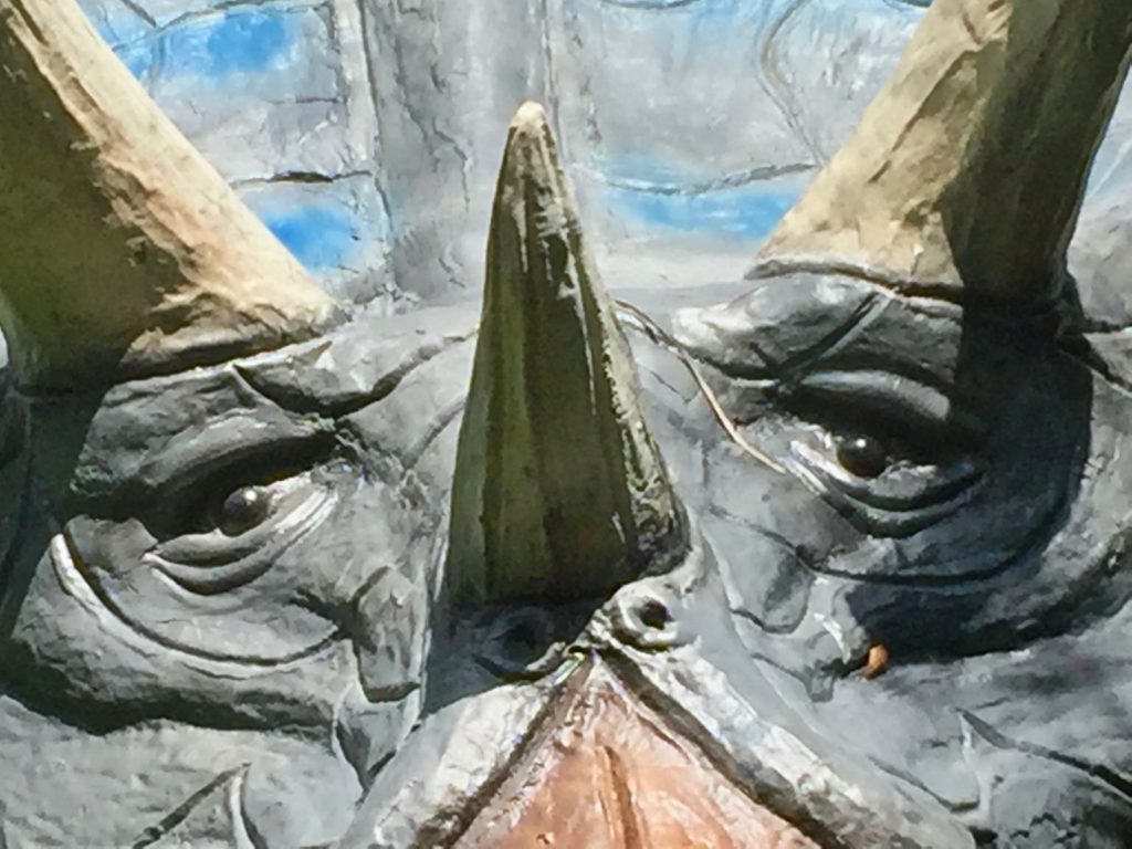 Close up of sad eyed dinosaur