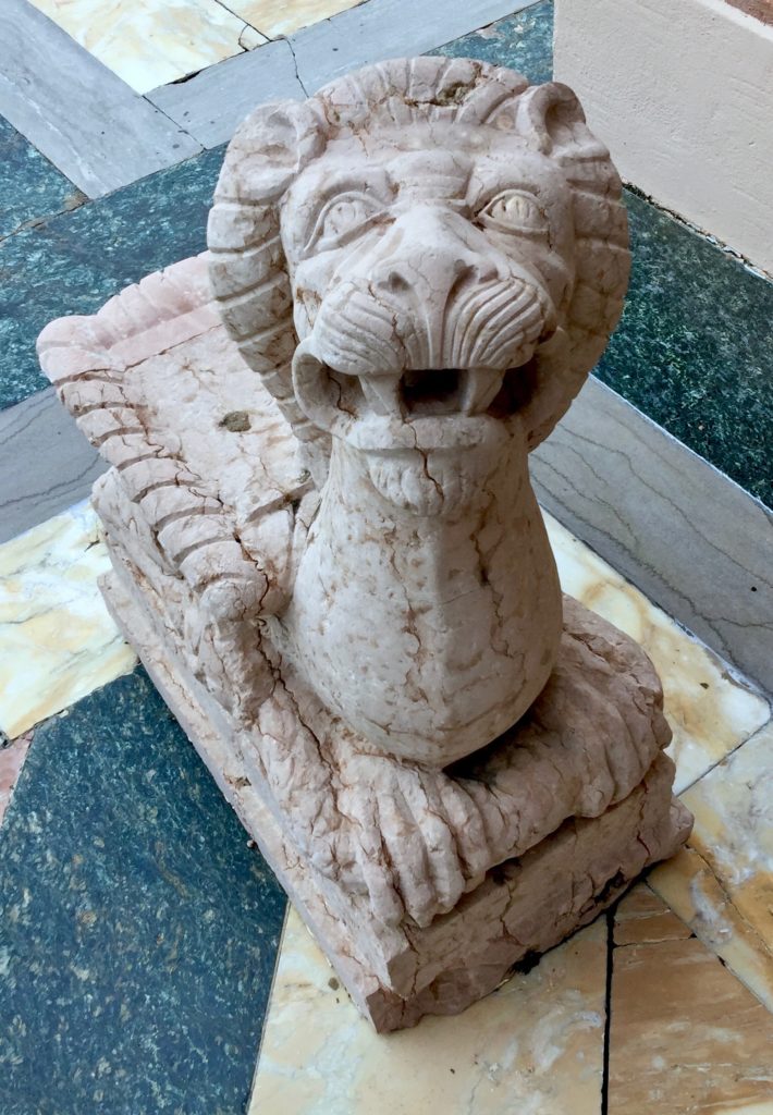 Happy lion statue
