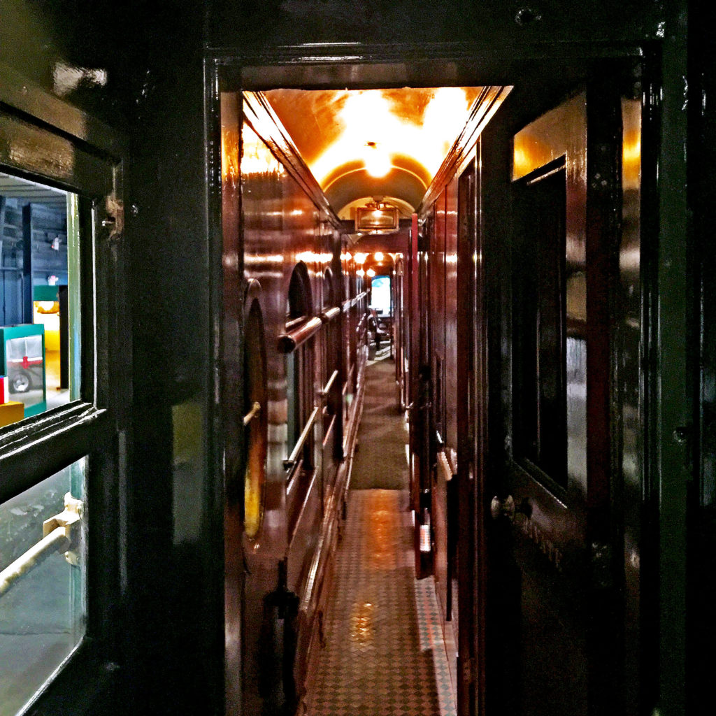 Looking down the hallway in John and Mable Ringlings Private Train Cars