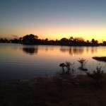 Shadowy Sunset in florida over a lake