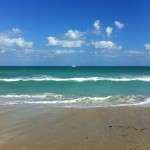 Beach and Ocean in Florida with blue skies