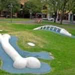 Bone art in park in Adelaide