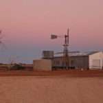 Twilight farm scene in Australian Outback