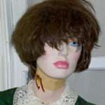 Closeup of disheveled female mannequin head