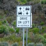 Reminder to drive on left