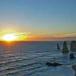 Sun setting over Twelve Apostles